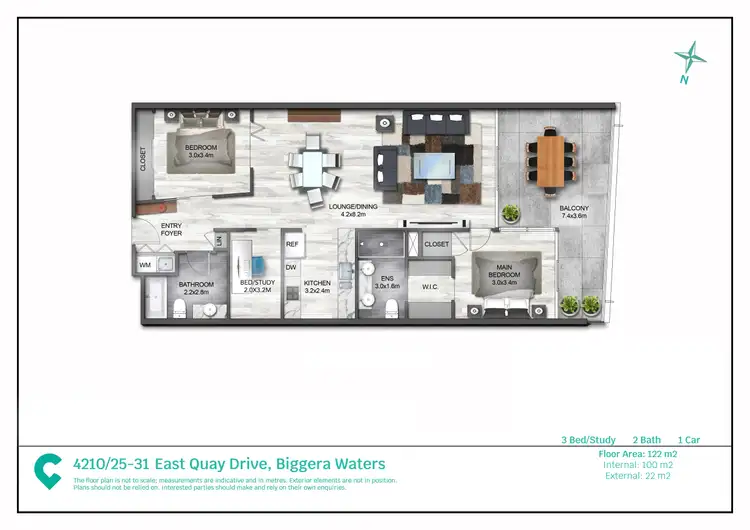 Floorplan of Homely apartment listing, 4210/25-31 East Quay Drive, Biggera Waters QLD 4216