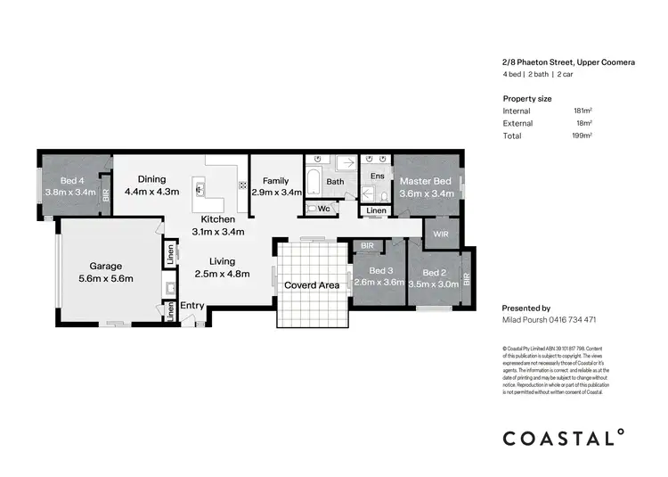 Floorplan of Homely semi-detached listing, 2/8 Phaeton Street, Upper Coomera QLD 4209