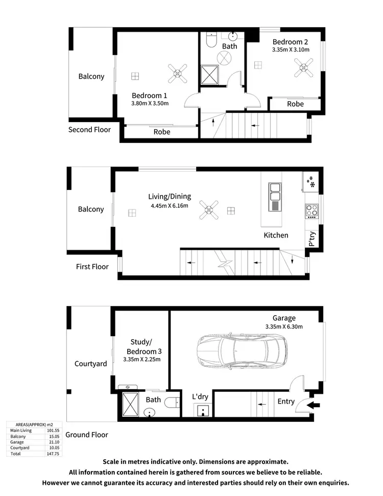 Floorplan of Homely townhouse listing, 4/5 Coventry Street, Mawson Lakes SA 5095