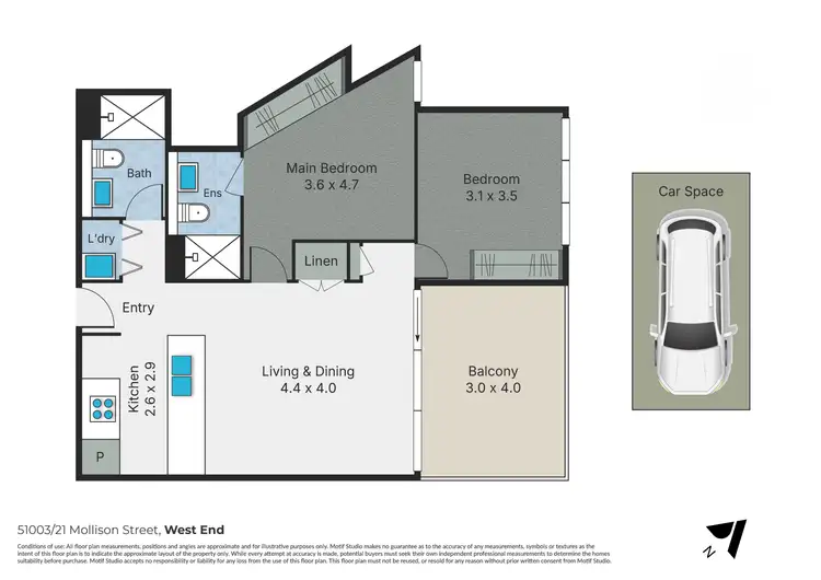 Floorplan of Homely apartment listing, 51003/21 Mollison Street, West End QLD 4101