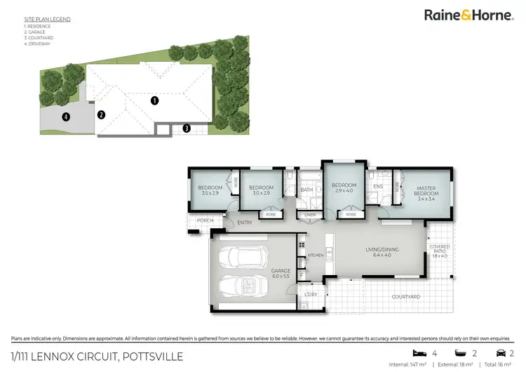 Floorplan of Homely semi-detached listing, 1/111 Lennox Circuit, Pottsville NSW 2489