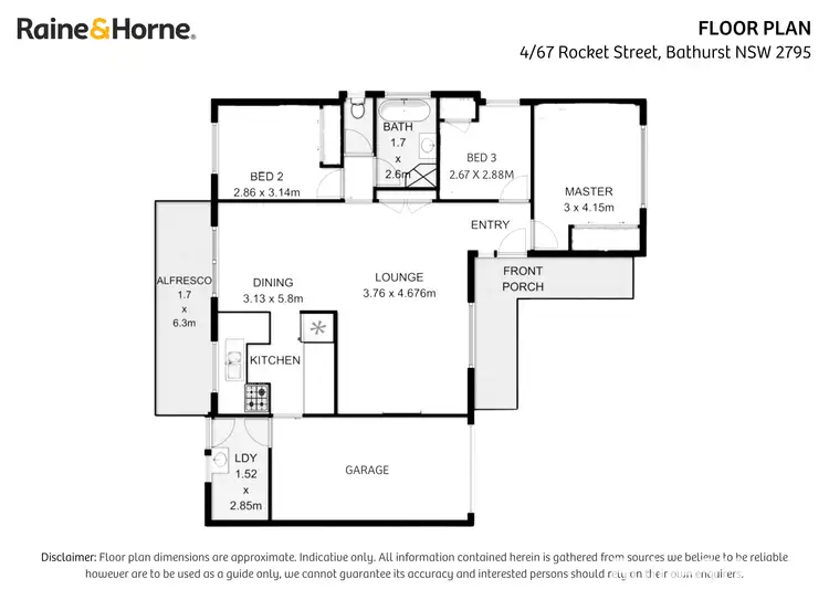 Floorplan of Homely unit listing, 4/67 Rocket Street, Bathurst NSW 2795