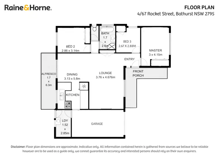 Floorplan of Homely unit listing, 4/67 Rocket Street, Bathurst NSW 2795