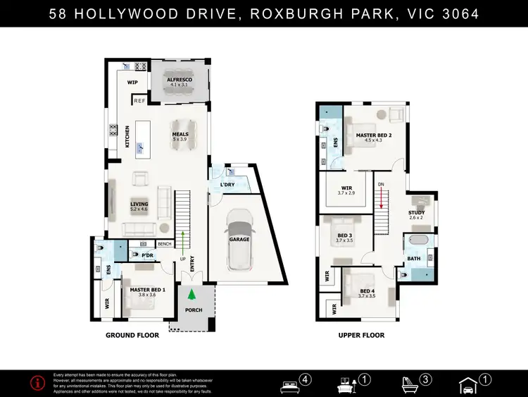 Floorplan of Homely house listing, 58 Hollywood Drive, Roxburgh Park VIC 3064