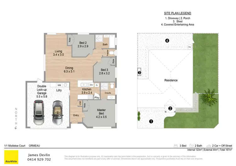Floorplan of Homely semi-detached listing, 1/1 Mistletoe Court, Ormeau QLD 4208