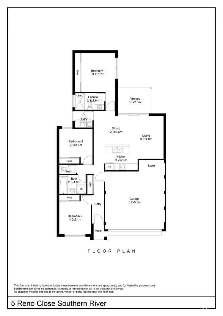 Floorplan of Homely house listing, 5 Reno Close, Southern River WA 6110