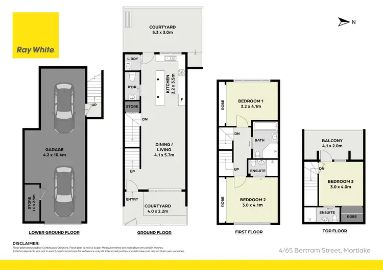 Floorplan of Homely townhouse listing, 4/65 Bertram Street, Mortlake NSW 2137