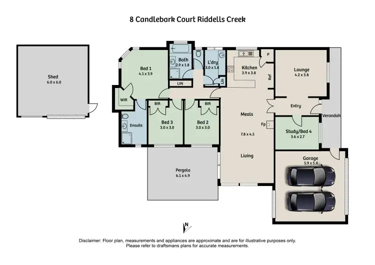 Floorplan of Homely house listing, 8 Candlebark Court, Riddells Creek VIC 3431