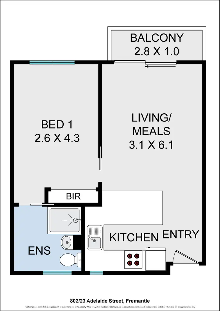 Floorplan of Homely apartment listing, 802/23 Adelaide Street, Fremantle WA 6160