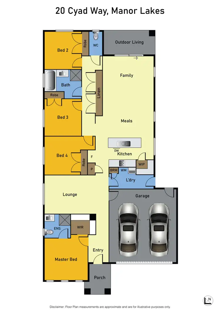 Floorplan of Homely house listing, 20 Cyad Way, Manor Lakes VIC 3024