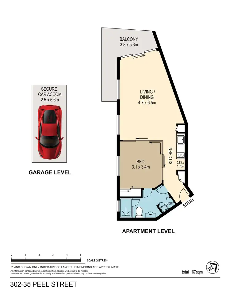 Floorplan of Homely apartment listing, 302/35 Peel Street, South Brisbane QLD 4101
