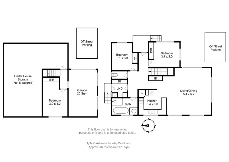 Floorplan of Homely unit listing, 1/94 Oakdowns Parade, Oakdowns TAS 7019