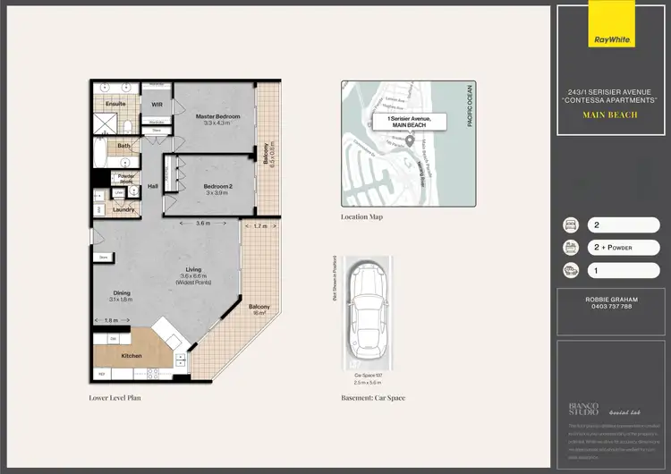 Floorplan of Homely apartment listing, 243/1 Serisier Avenue, Main Beach QLD 4217
