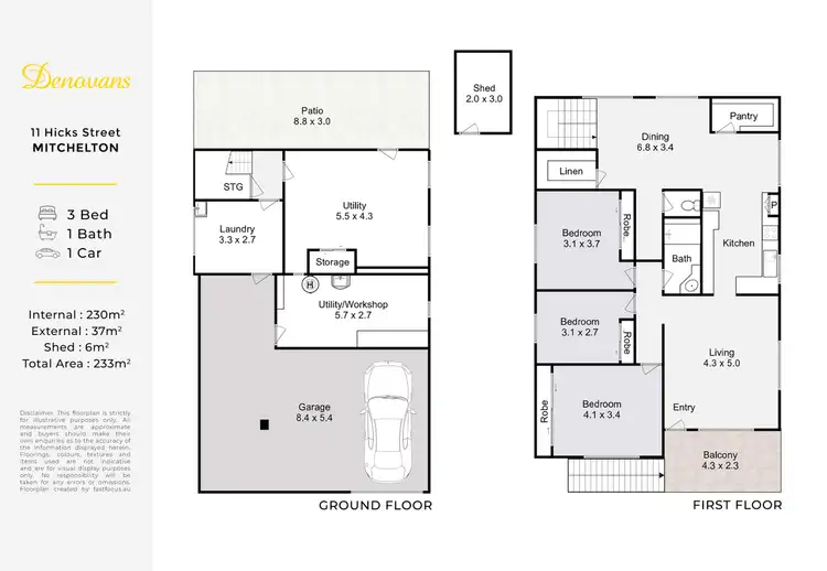 Floorplan of Homely house listing, 11 Hicks Street, Mitchelton QLD 4053
