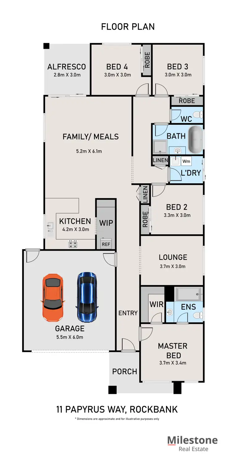 Floorplan of Homely house listing, 11 Papyrus Way, Rockbank VIC 3335