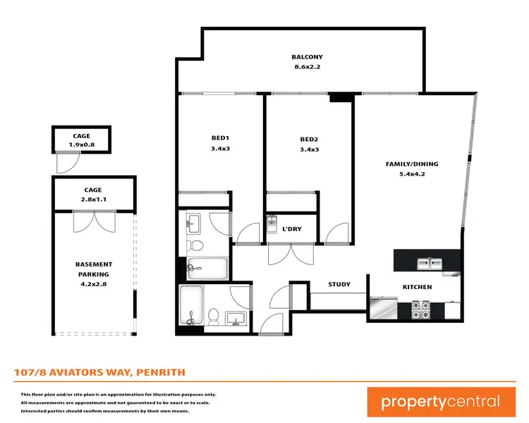 Floorplan of Homely apartment listing, 107/8 Aviators Way, Penrith NSW 2750