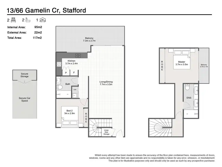 Floorplan of Homely unit listing, 13/66 Gamelin Crescent, Stafford QLD 4053