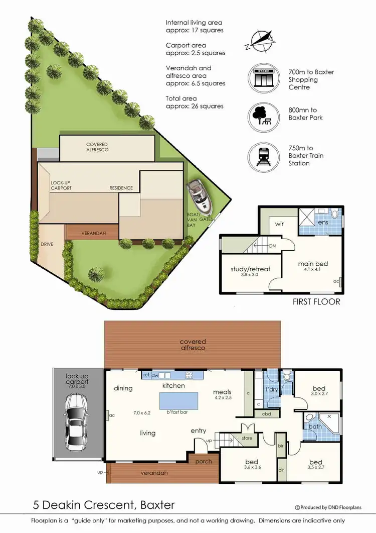 Floorplan of Homely house listing, 5 Deakin Crescent, Baxter VIC 3911
