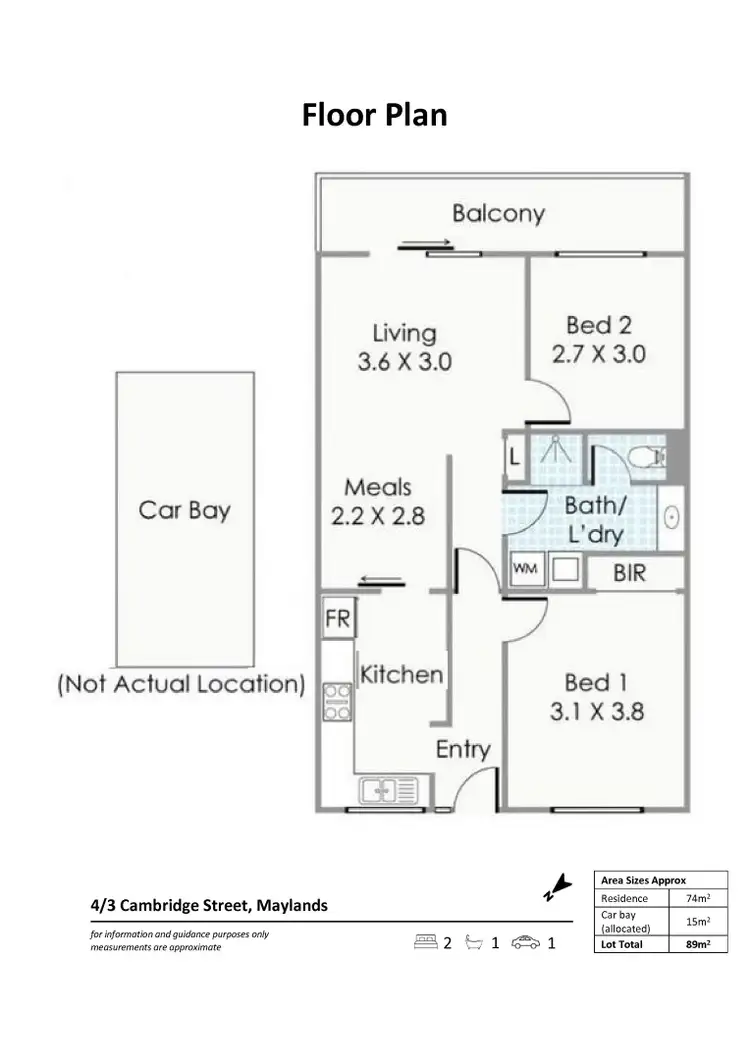 Floorplan of Homely apartment listing, 4/3 Cambridge Street, Maylands WA 6051