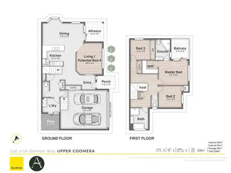 Floorplan of Homely semi-detached listing, 1/10 Gannon Way, Upper Coomera QLD 4209