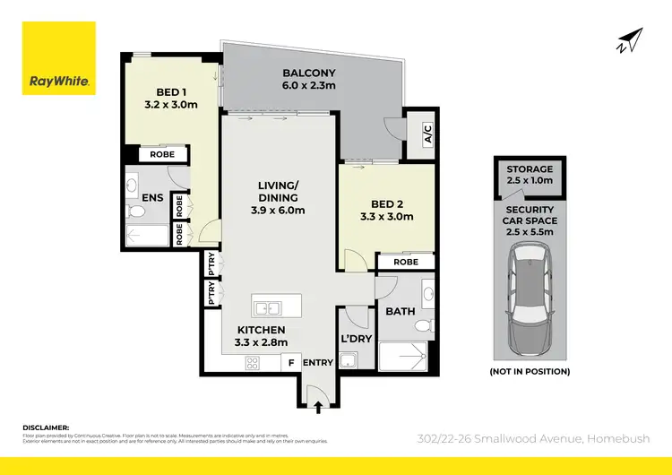 Floorplan of Homely apartment listing, 302/22-26 Smallwood Avenue, Homebush NSW 2140