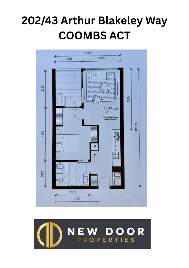 Floorplan of Homely apartment listing, 202/43 Arthur Blakeley Way, Coombs ACT 2611