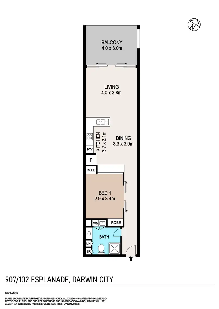 Floorplan of Homely apartment listing, 907/102 Esplanade, Darwin City NT 800