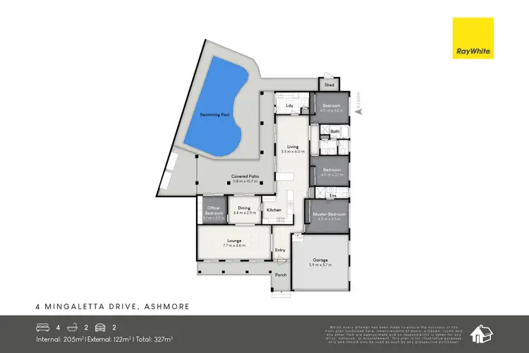 Floorplan of Homely house listing, 4 Mingaletta Drive, Ashmore QLD 4214