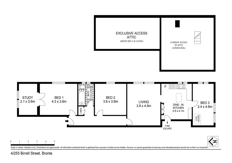 Floorplan of Homely apartment listing, 4/255 Birrell Street, Bronte NSW 2024