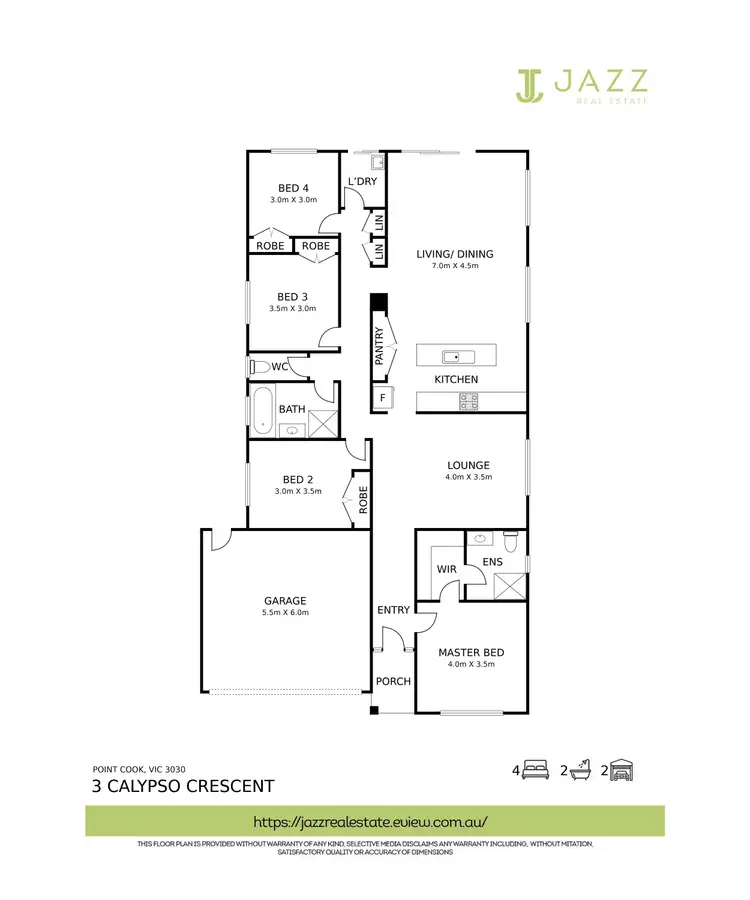 Floorplan of Homely house listing, 3 Calypso Crescent, Point Cook VIC 3030