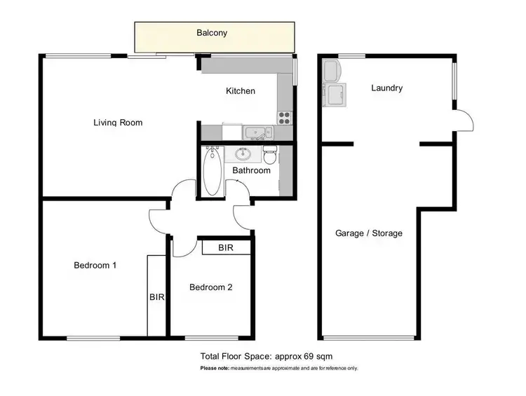Floorplan of Homely unit listing, 2/8 Ballawinnie Road, Lindisfarne TAS 7015