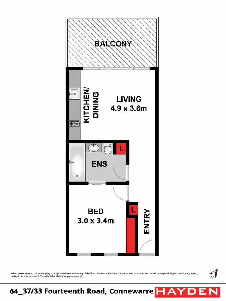 Floorplan of Homely unit listing, 64_37/33 Fourteenth Road, Connewarre VIC 3227