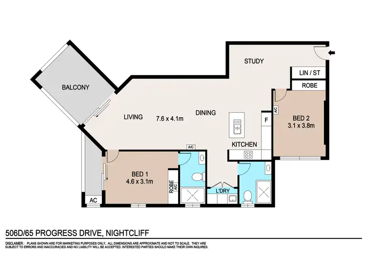Floorplan of Homely apartment listing, 506D/65 Progress Drive, Nightcliff NT 810