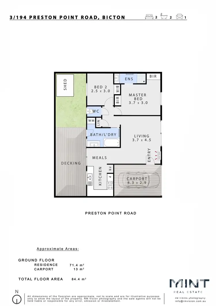 Floorplan of Homely unit listing, 3/194 Preston Point Rd, Bicton WA 6157