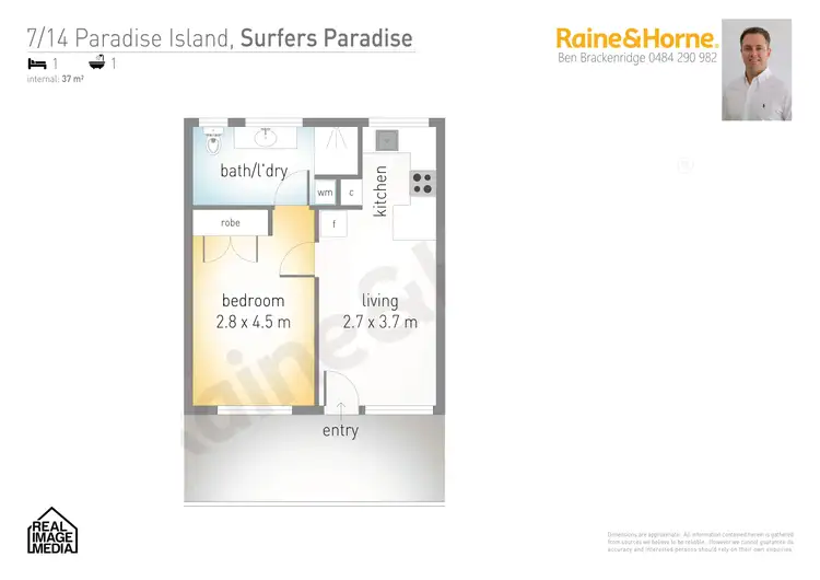 Floorplan of Homely unit listing, 7/14 Paradise Island, Surfers Paradise QLD 4217