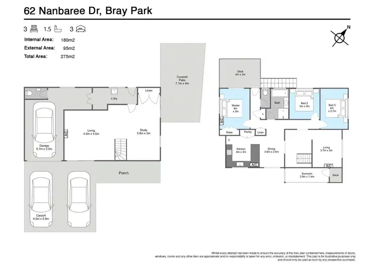 Floorplan of Homely house listing, 62 Nanbaree Drive, Bray Park QLD 4500