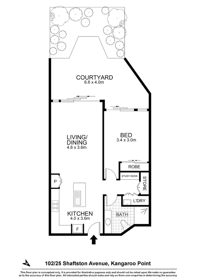 Floorplan of Homely unit listing, 102/25 Shafston Avenue, Kangaroo Point QLD 4169