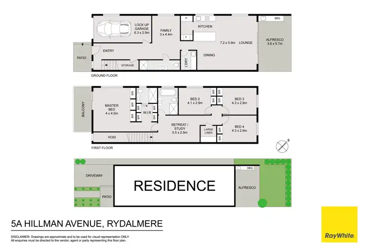 Floorplan of Homely semi-detached listing, 5A Hillman Avenue, Rydalmere NSW 2116