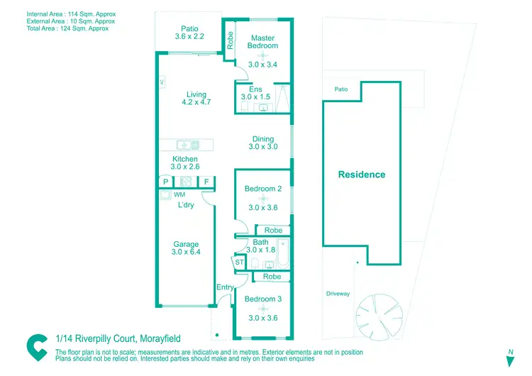 Floorplan of Homely semi-detached listing, 1/14 Riverpilly Court, Morayfield QLD 4506
