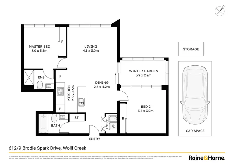 Floorplan of Homely apartment listing, 612/9 Brodie Spark Drive, Wolli Creek NSW 2205