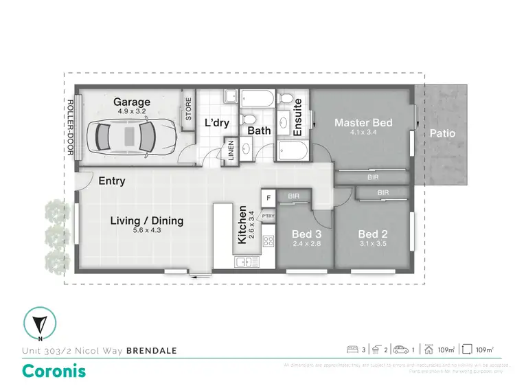 Floorplan of Homely townhouse listing, 303/2 Nicol Way, Brendale QLD 4500