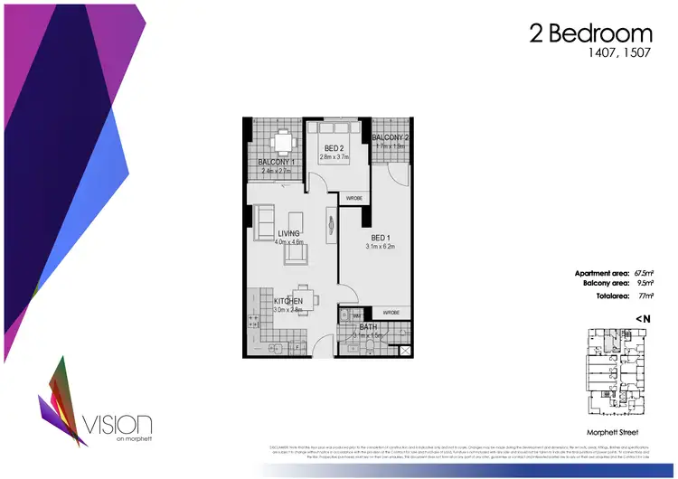 Floorplan of Homely apartment listing, 1507/180 Morphett Street, Adelaide SA 5000