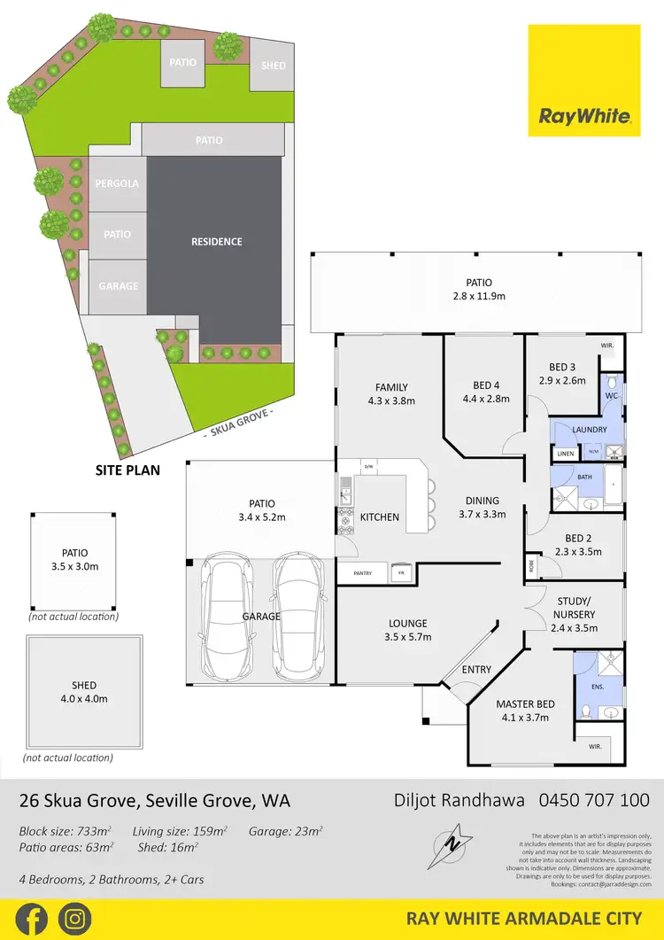Floorplan of Homely house listing, 26 Skua Grove, Seville Grove WA 6112