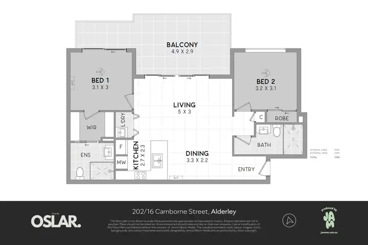 Floorplan of Homely apartment listing, 202/16 Camborne Street, Alderley QLD 4051