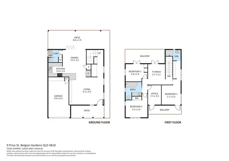 Floorplan of Homely house listing, 9 Price Street, Belgian Gardens QLD 4810