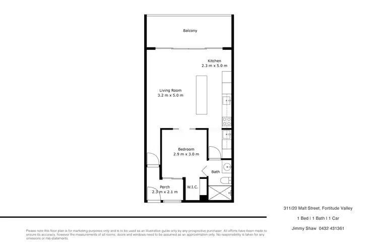 Floorplan of Homely apartment listing, 311/20 Malt Steet, Fortitude Valley QLD 4006