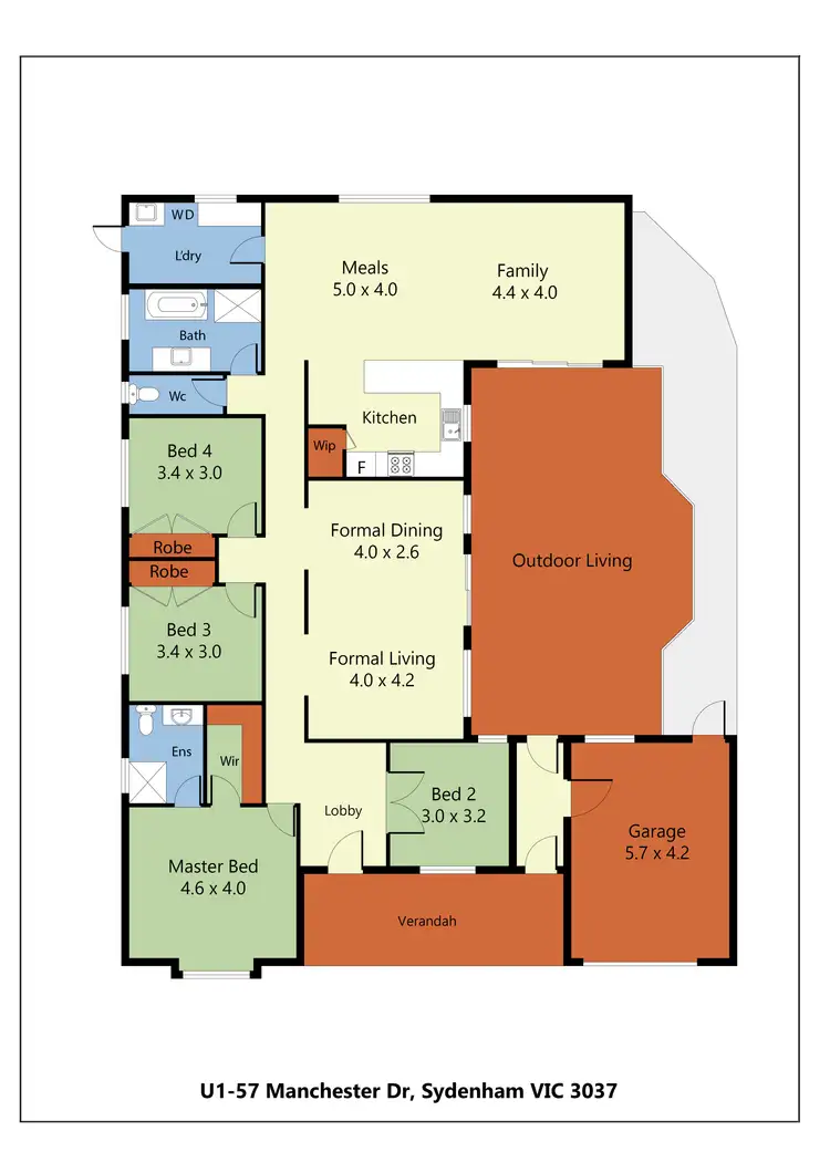 Floorplan of Homely house listing, 1/57 MANCHESTER DRIVE, Sydenham VIC 3037