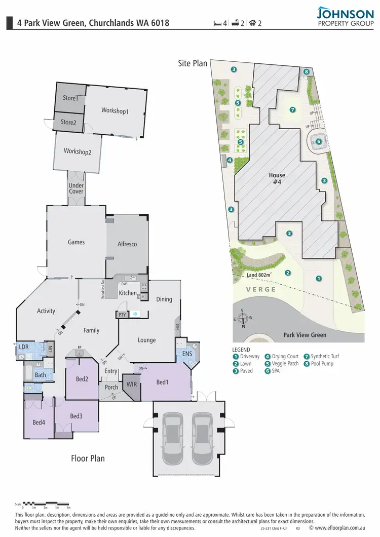 Floorplan of Homely house listing, 4 Parkview Green, Churchlands WA 6018