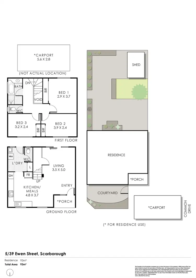 Floorplan of Homely townhouse listing, 5/39 Ewen Street, Scarborough WA 6019