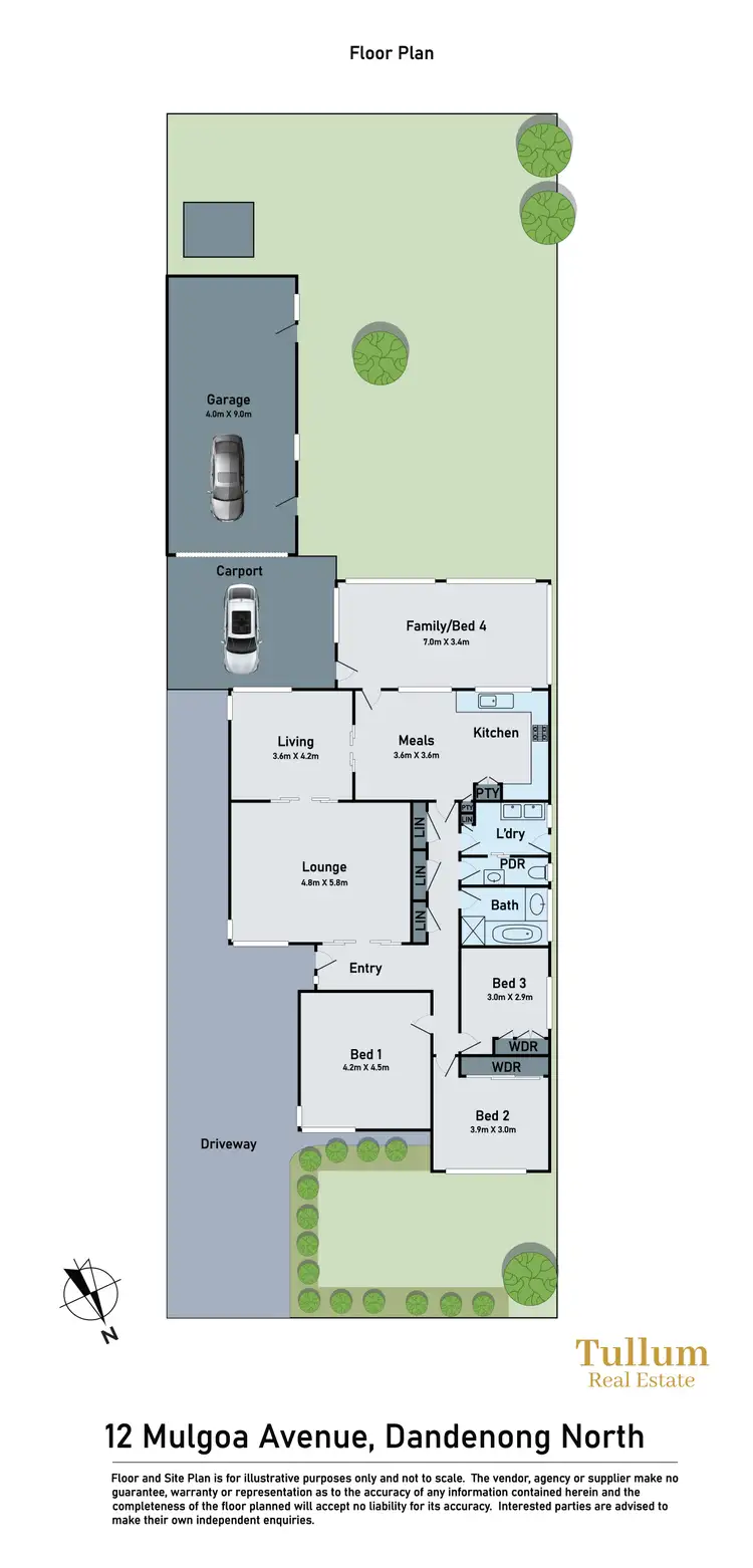 Floorplan of Homely house listing, 12 Mulgoa Avenue, Dandenong North VIC 3175